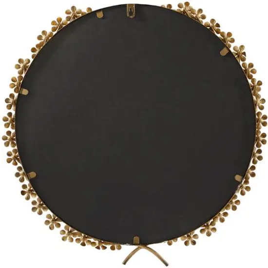 CosmoLiving by Cosmopolitan Gold Metal 3D Floral Wall Mirror 22" x 2" x 22" {5}