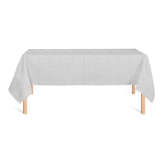 102" Gray Geometric Diamonds Tablecloth {3}