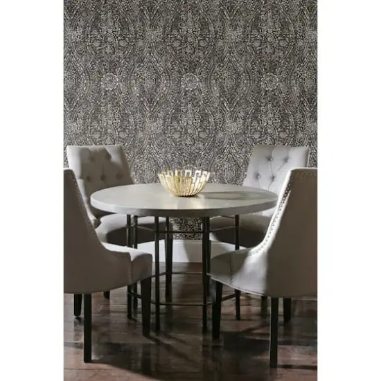 RoomMates Ornate Ogee Peel & Stick Wallpaper Black and Taupe {5}
