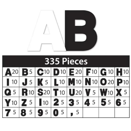 ArtSkills&reg; 2.5" Black & White 335 Piece Paper Poster Letter Set {5}