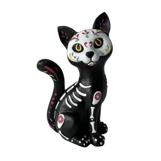 8.75" Day of the Dead Sitting Skeleton Cat Tabletop D&eacute;cor by Ashland&reg; {1}