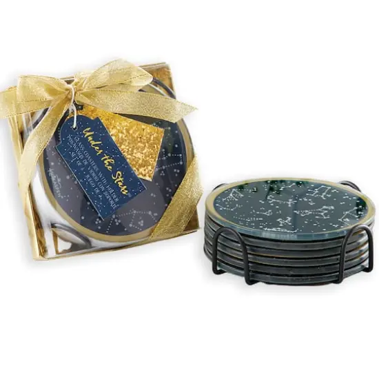 Kate Aspen&reg; Under the Stars Glass Coasters & Holder Set {1}