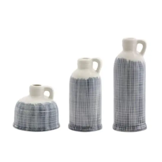 Blue & White Jug Set, 5", 8.5" & 10.25" {1}