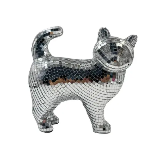 8" Disco Cat Tabletop D&eacute;cor by Ashland&reg; Silver {1}