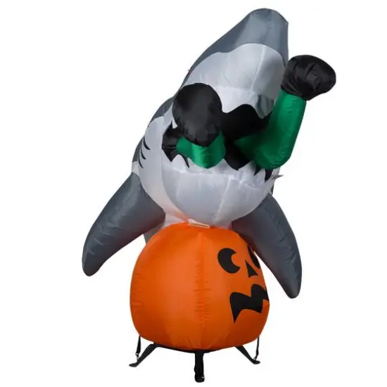 9ft. Airblown&reg; Inflatable Animated Halloween Shark Snack Scene {5}