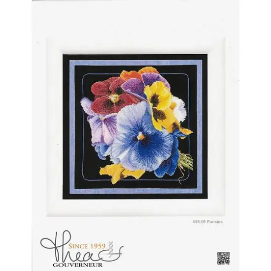 Thea Gouverneur Pansies Cross Stitch Kit {5}