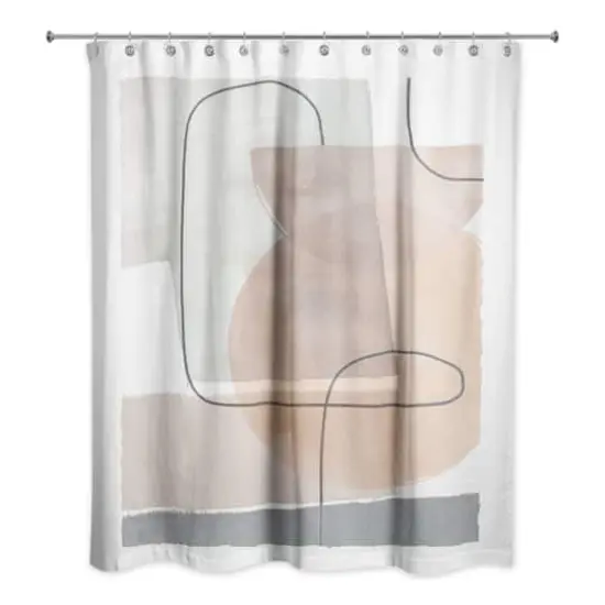 Mid-Mod Layered Abstract 71" x 74" Shower Curtain {3}