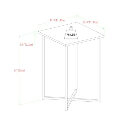 Walker Edison Luxe Modern Glam Square Side Table Faux White Marble/Chrome {7}