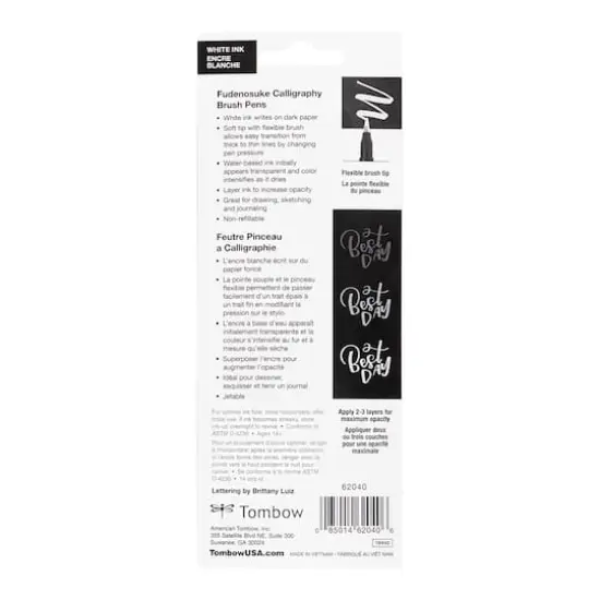 Tombow Fudenosuke White Calligraphy Brush Pens, 2ct. {6}