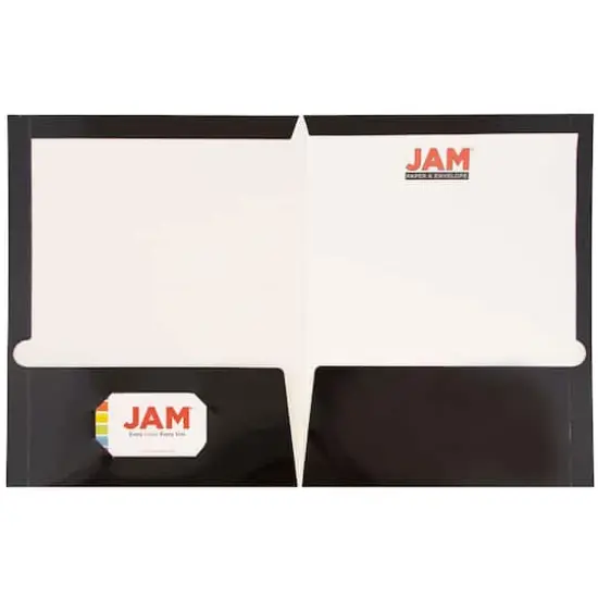 JAM Paper Laminated 2-Pocket Glossy Folders, 6ct. Black {5}