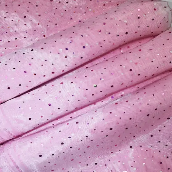 Feldman Light Pink Ducco Dots Organza {1}