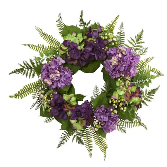 24&rdquo; Purple Hydrangea with Berry Wreath {1}