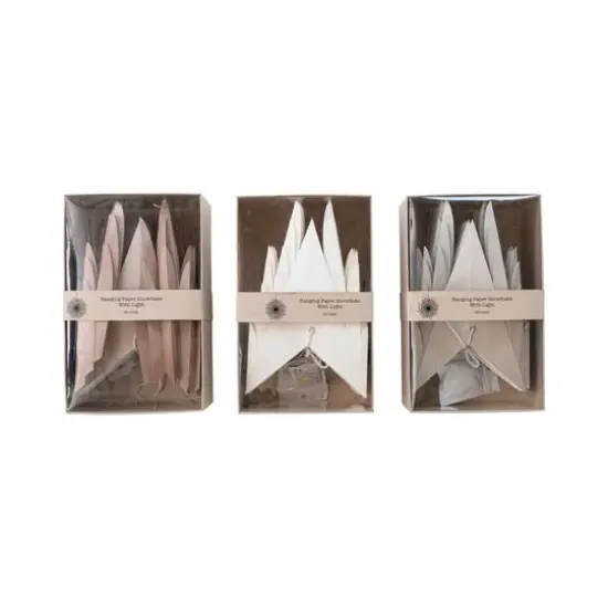 Hello Honey&reg; Paper Folding Snowflake Ornament with LED Light String Set {5}