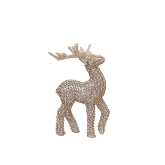 7" Gold Glitter & Crystal Standing Reindeer Tabletop Décor by Ashland® {1}