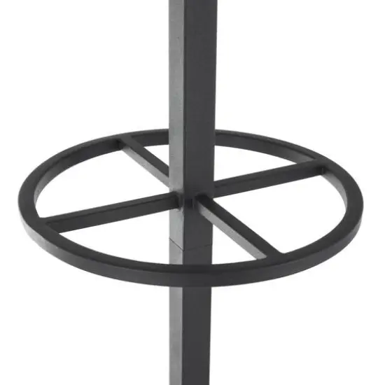 72" Black Metal 8 Hook Coat Rack with Ached Legs {5}