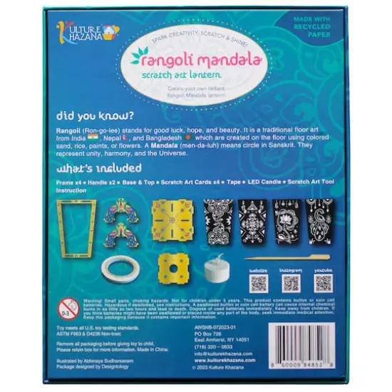 Kulture Khazana Rangoli Mandala Scratch Art Lantern DIY Craft Kit {9}
