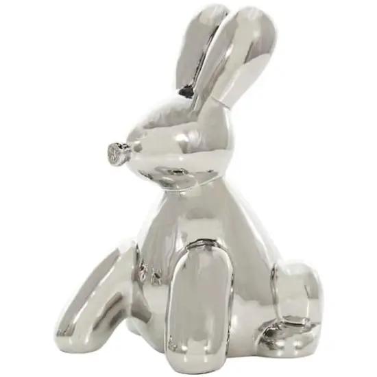 Ceramic Balloon Animals Tabletop Sculpture Set Silver {5}