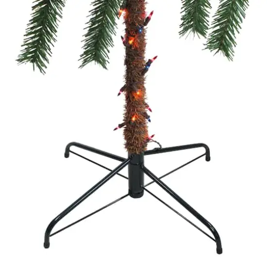 4ft. Pre-Lit Artificial Tropical Outdoor Palm Christmas Tree, Multicolor Lights {3}