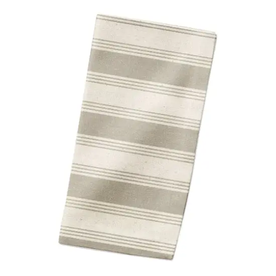 Stripe Cotton Twill Napkin Taupe {3}