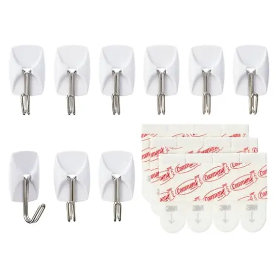Command&trade; Small Wire Hooks, Clear White {6}