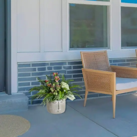 8.5" Small Face Ceramic Outdoor Garden Planter {4}