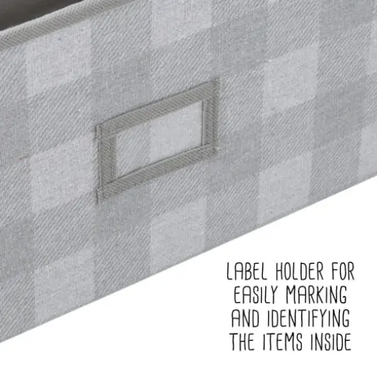 Honey Can Do Gray Plaid Large Collapsible Fabric Storage Bins With Handles Set, 3ct. {5}
