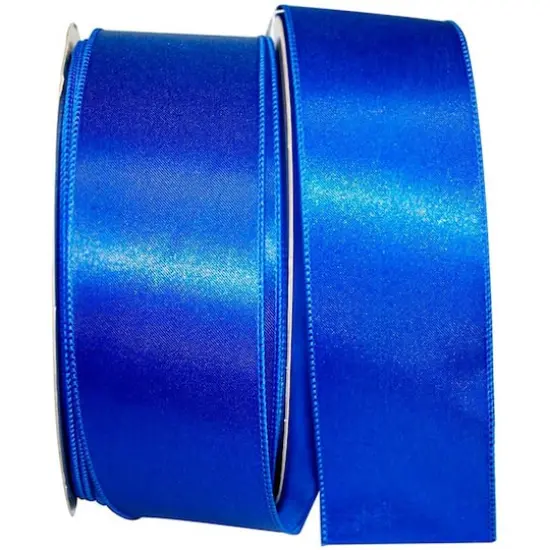 JAM Paper 2.5" x 50yd. Wired Satin Ribbon Royal Blue {1}