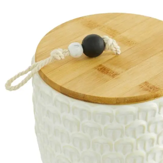 White Ceramic Country Cottage Decorative Jar Set {7}