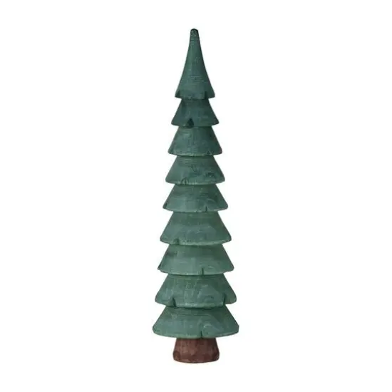 Hello Honey&reg; 6.75" Green & Brown Carved Wood Tree D&eacute;cor {1}