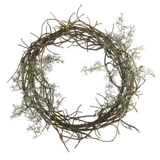 17" Frosted Twig Wreath {1}
