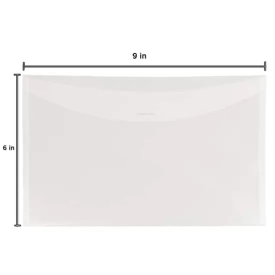 JAM Paper 6" x 9" Clear Plastic Tuck Flap Closure Envelopes, 12ct. {4}