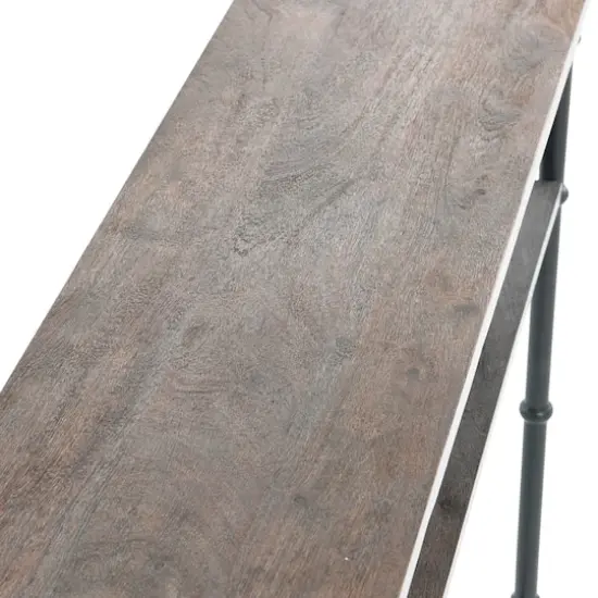 Hello Honey&reg; 48" Saratoga Rustic Wood & Metal Console Table Barn Door Gray {3}