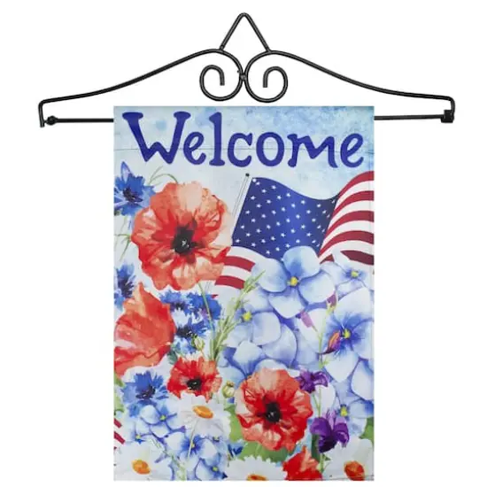 14.5" Black Metal Garden Flag Hanger {3}