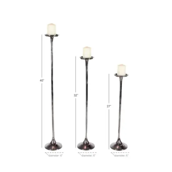 Aluminum Modern Candle Holder Set Bronze {7}