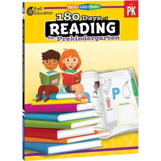 Shell Education 180 Days of Reading Workbook, Grade PreK {1}