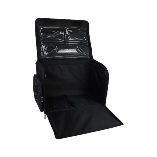 Everything Mary Pink & Gray Floral 4 Wheel Collapsible Deluxe Sewing Machine Storage Case {1}