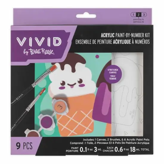 VIVID by Brea Reese&reg; Ice Cream Acrylic Paint-by-Number Kit {1}