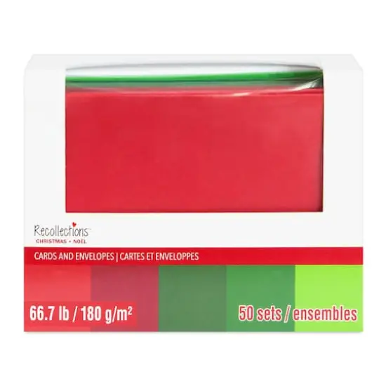 Reds & Greens Christmas Cards & Envelopes, 50ct. by Recollections&trade; {4}