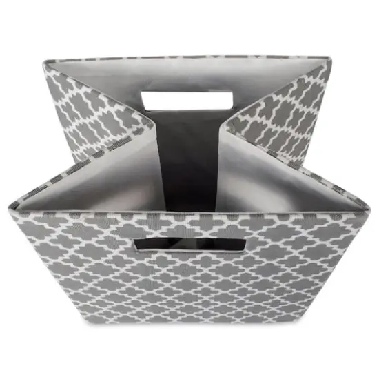 DII&reg; 11" Polyester Lattice Storage Cube Gray {4}