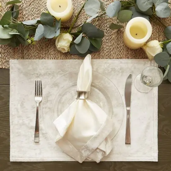 DII&reg; Velvet Placemats, 4ct. Cream {6}