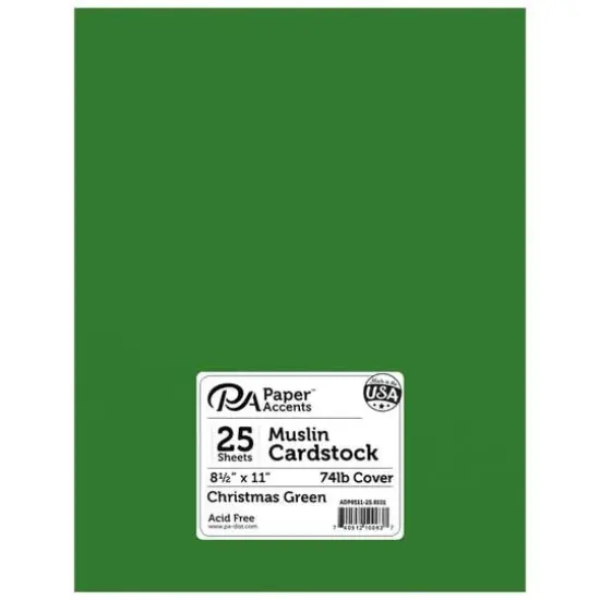 PA Paper™ Accents 8.5" x 11" 73lb. Smooth Cardstock, 25 Sheets Christmas Green {1}