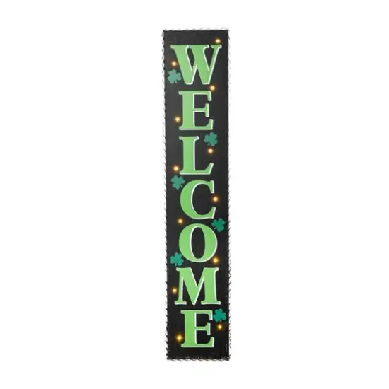 Glitzhome&reg; 42'' Lighted St. Patrick's Day Wooden "WELCOME" Porch Sign {1}