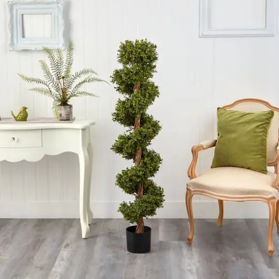 5ft. Potted UV Resistant Spiral Boxwood Topiary Tree {4}