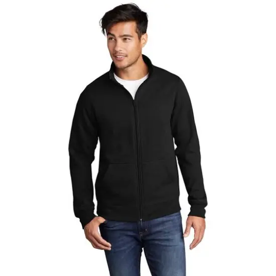 Port & Company® Core Fleece Cadet Full-Zip Adult Unisex Sweatshirt Jet Black {4}
