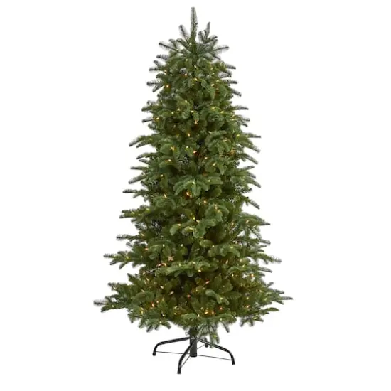 6ft. Pre-Lit South Carolina Fir Artificial Christmas Tree, Clear LED Lights {1}