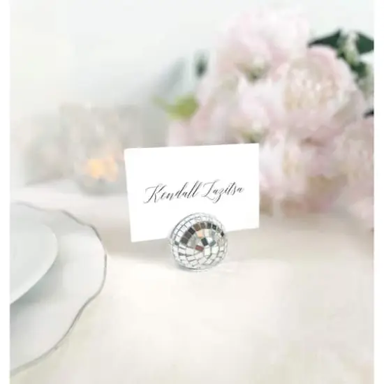1.5" Silver Disco Ball Place Card Holders, 8ct. by Celebrate It&trade; {3}