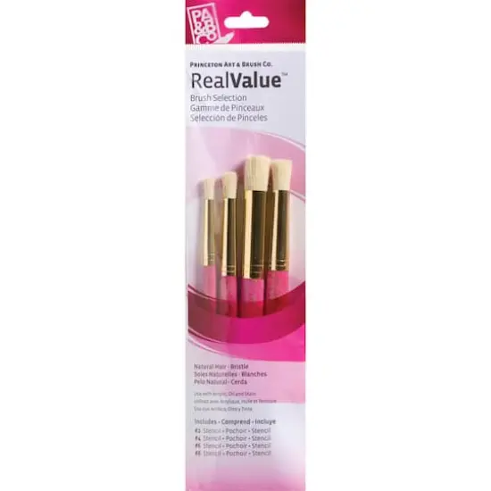 Princeton&trade; RealValue&trade; Bristle Stencil 4 Piece Brush Set {1}