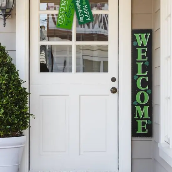 Glitzhome&reg; 42'' Lighted St. Patrick's Day Wooden "WELCOME" Porch Sign {6}