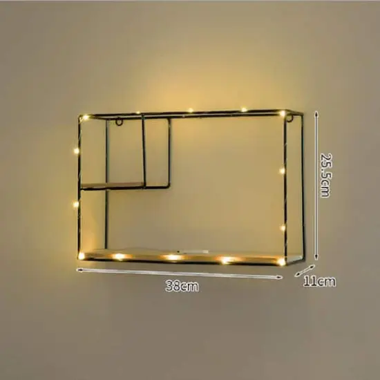 NEX&trade; Black Iron Rectangular Wall Hanging Basket Shelf {3}