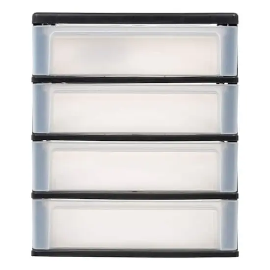 IRIS Black 4-Drawer Desktop Storage Unit {1}